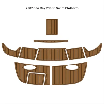 2007 Sea Ray 290SS Платформа за плуване, подложка за лодки, пяна EVA, комплект от изкуствена Тиково дърво, подложка за пода Изображение