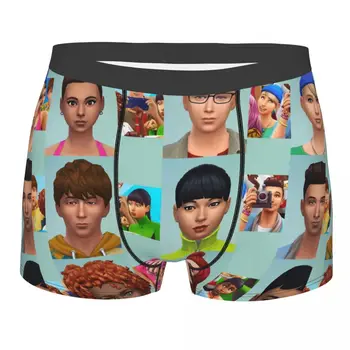 Бельо за видео игра The Sims People, мъжки секси шорти-боксерки с принтом по поръчка, гащи Изображение