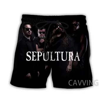 Нови модни дамски/мъжки летни плажни шорти с 3D принтом SEPULTURA Band, градинска дрехи, бързо съхнещи мъжки ежедневни панталони за почивка Изображение