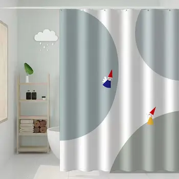Модерен минималистичен домашен интериор, душ завеса за душ, минималистичная хол, Баня, Водоустойчиви Аксесоари за пердета, с куки Rideau Douche Изображение